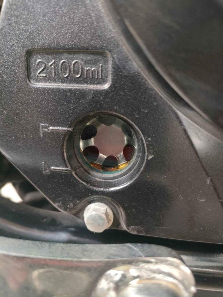 Oil gauge after drained